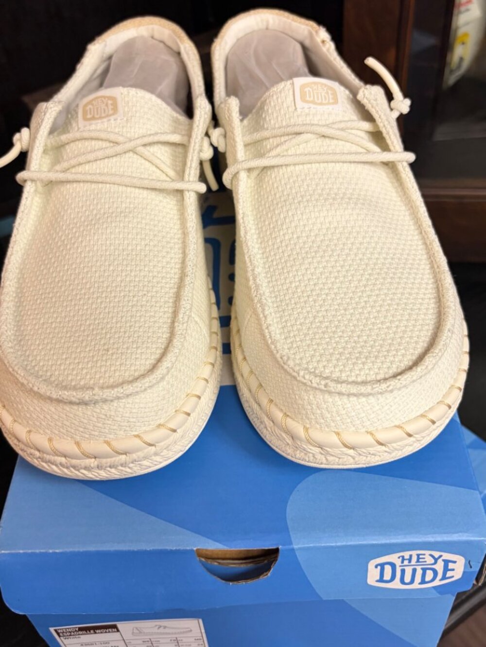 HEYDUDE Wendy Espadrille Woven White Slip-On Shoes Women’s Size 8 NIB - Picture 9 of 9